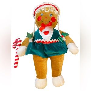 VTG Target Large Gingerbread Girl 20" Plush Stuffed Christmas 1990 Commonwealth